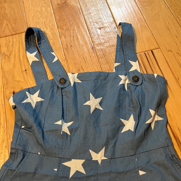 ModCloth Blue Star-Patterned Romper - Picture 2 of 7